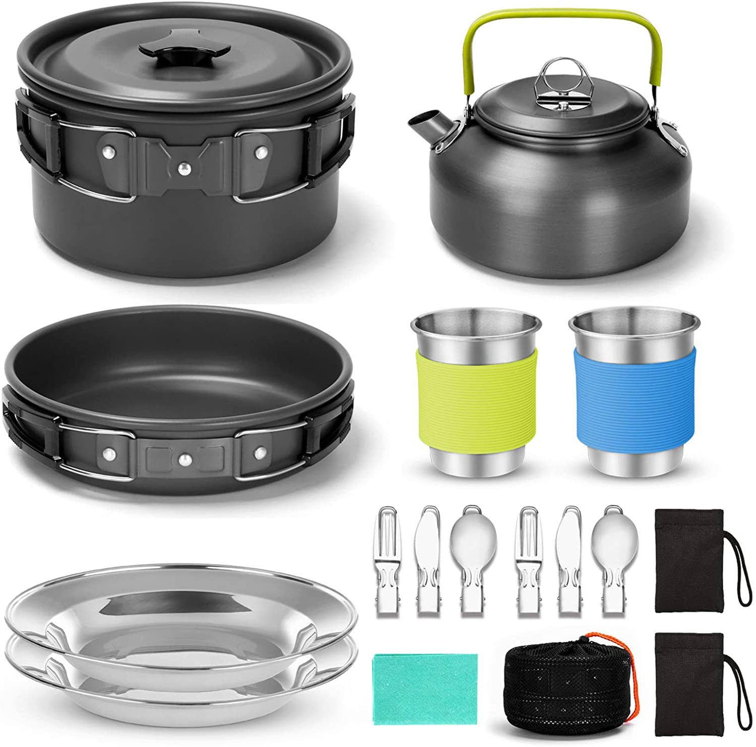 Camping Kochgeschirr Set M für 2-3 Personen - ExploreZone