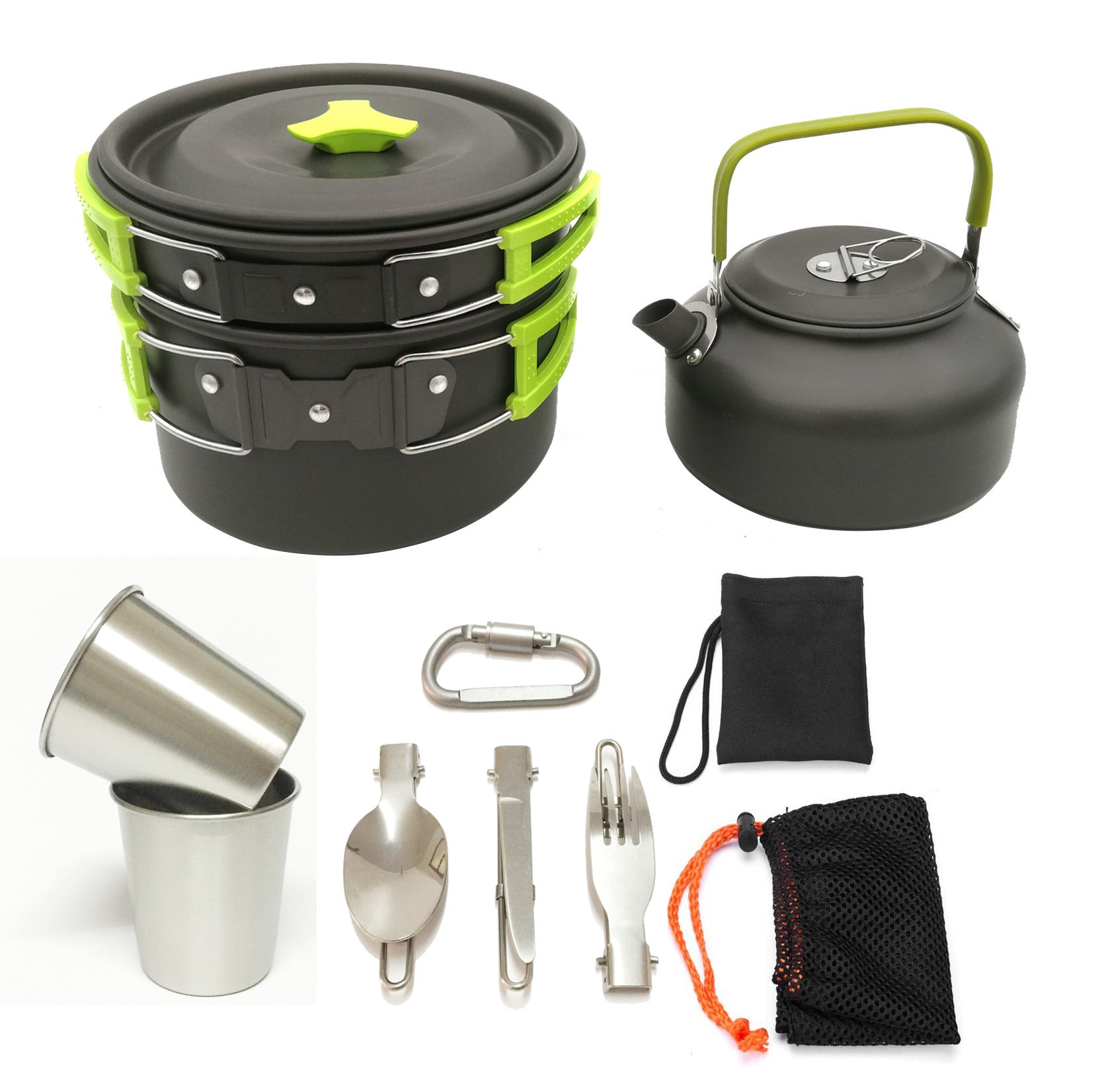 Camping Kochgeschirr Set S – Kompakt & Leicht für 1-2 Personen - ExploreZone