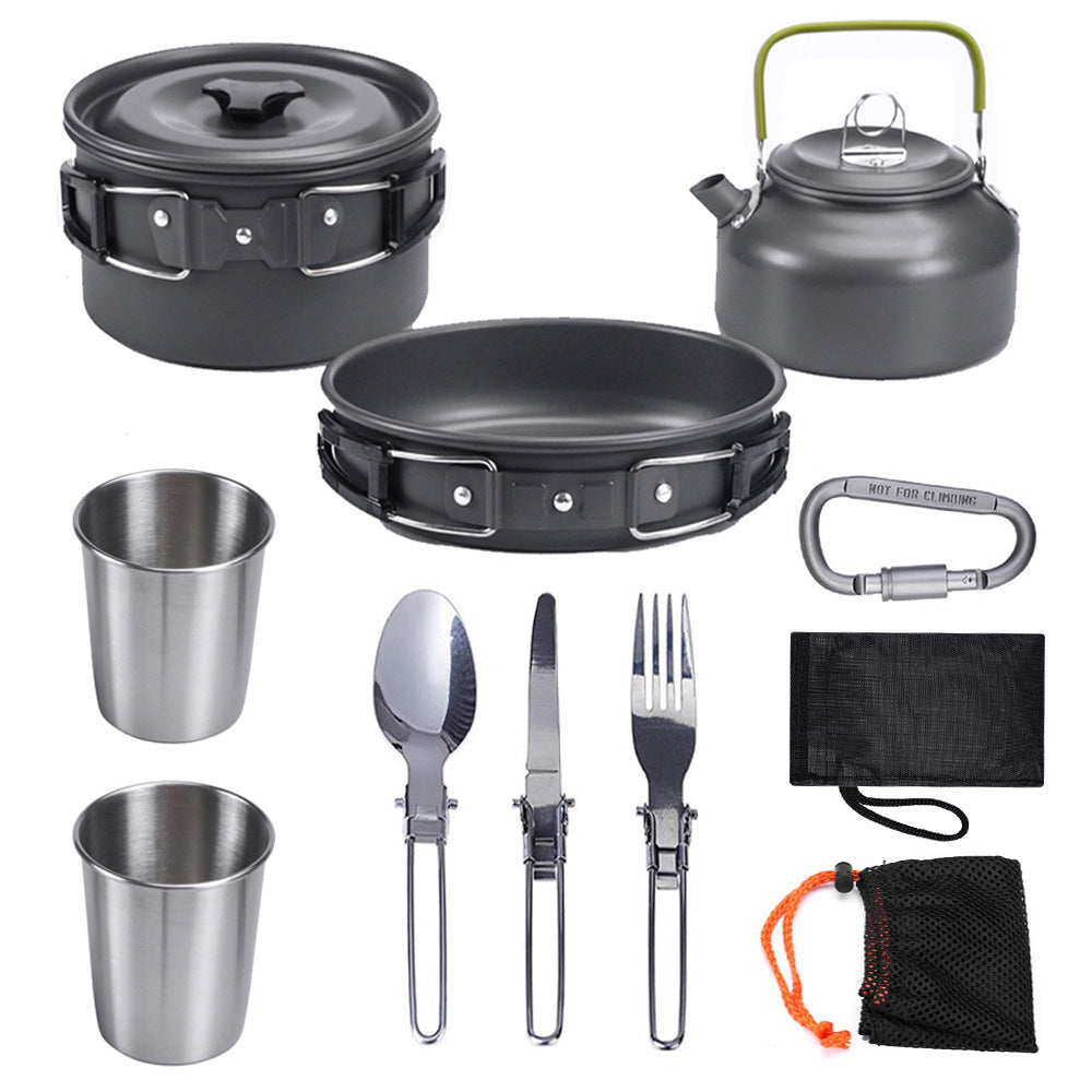 Camping Kochgeschirr Set S – Kompakt & Leicht für 1-2 Personen - ExploreZone