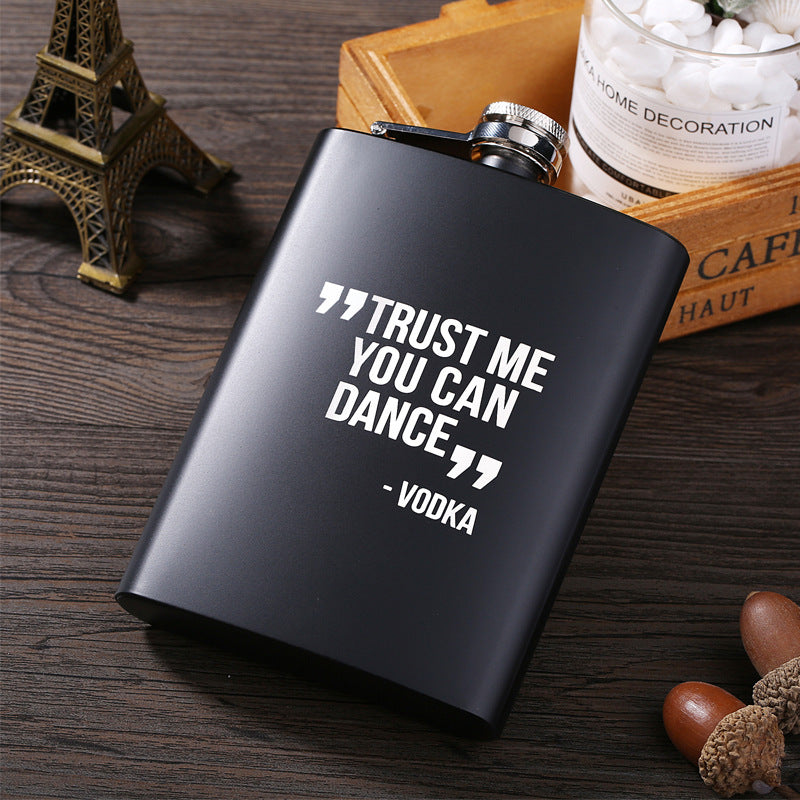 Schwarzer Flachmann mit Spruch – 170 ml – Geschenkidee - ExploreZone
