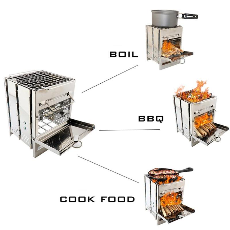 Kleiner faltbarer Campinggrill aus Edelstahl – ideal für 1–2 Personen - ExploreZone