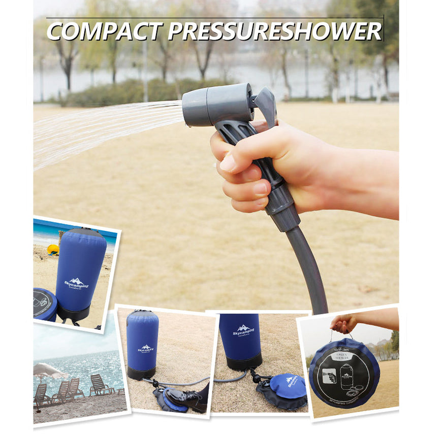 Faltbare Outdoor-Duschtasche mit Luftpumpe – 11 L Campingdusche - ExploreZone