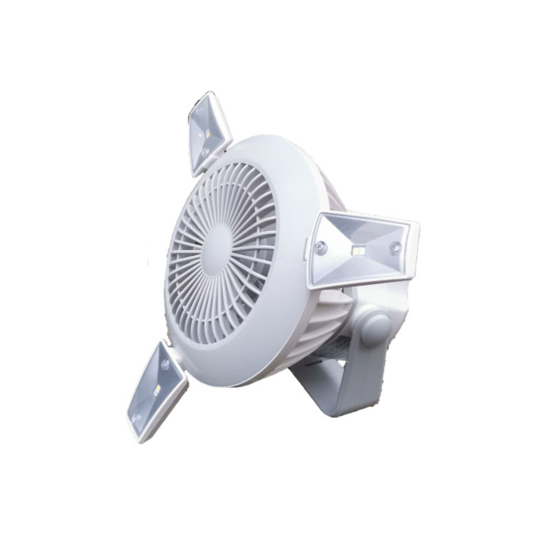 Campingventilator mit LED Licht & Akku – 4 Stufen, solarfähig - ExploreZone