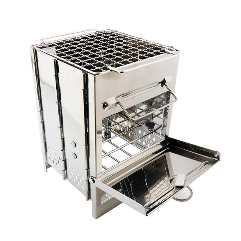 Kleiner faltbarer Campinggrill aus Edelstahl – ideal für 1–2 Personen - ExploreZone