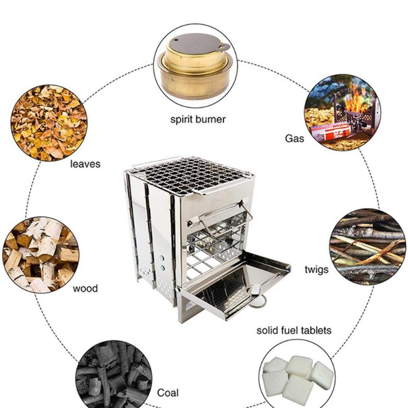 Kleiner faltbarer Campinggrill aus Edelstahl – ideal für 1–2 Personen - ExploreZone