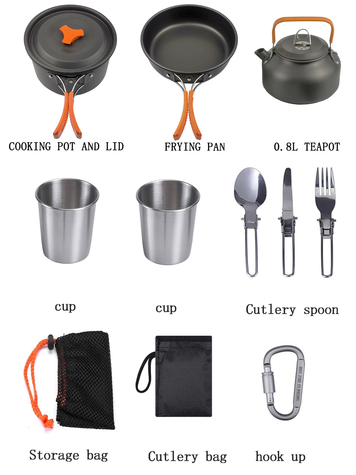 Camping Kochgeschirr Set S – Kompakt & Leicht für 1-2 Personen - ExploreZone