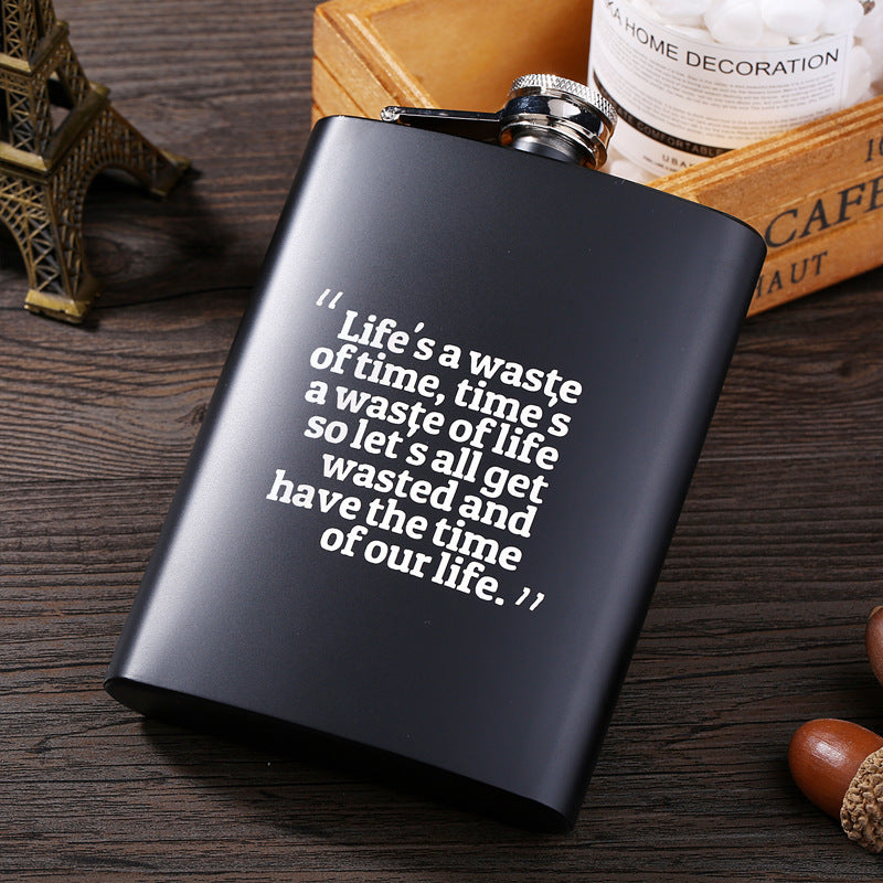 Schwarzer Flachmann mit Spruch – 170 ml – Geschenkidee - ExploreZone
