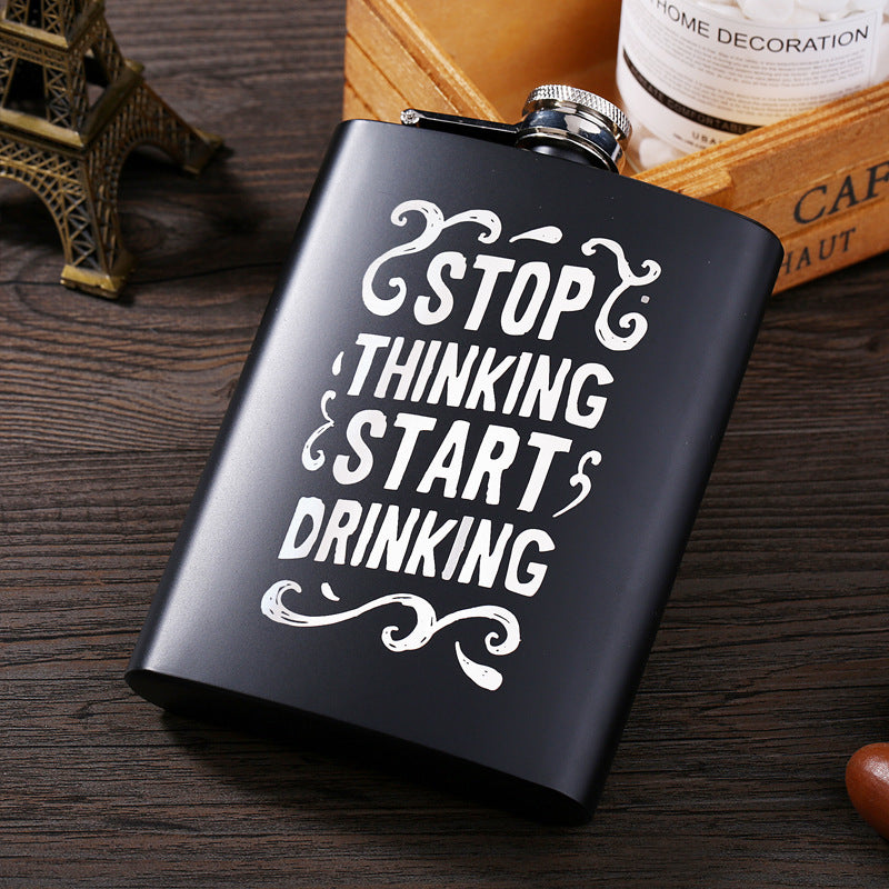 Schwarzer Flachmann mit Spruch – 170 ml – Geschenkidee - ExploreZone