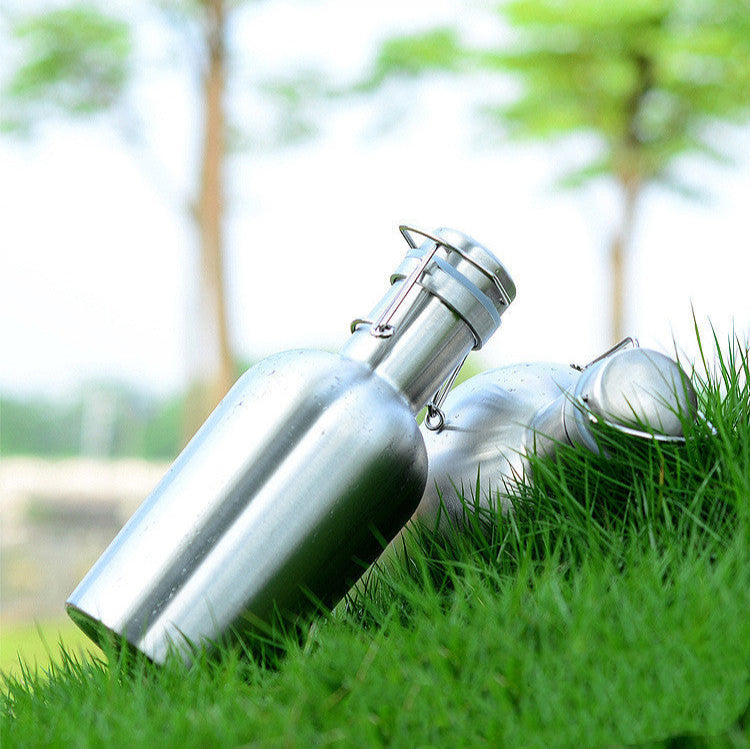 Stabile Edelstahlflasche mit Bügelverschluss – 4 Größen & Varianten - ExploreZone