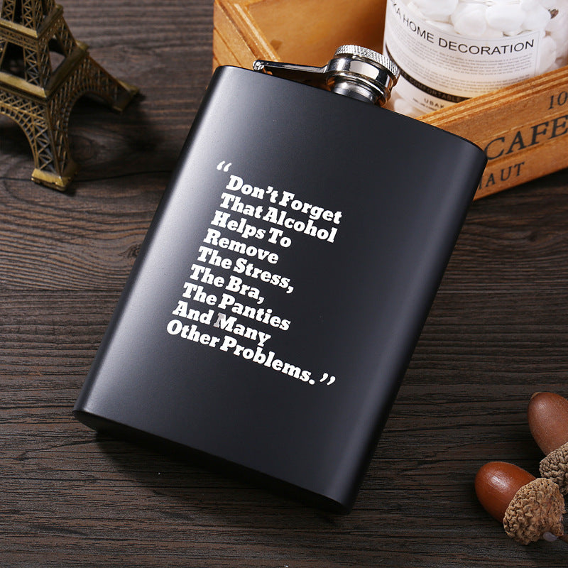 Schwarzer Flachmann mit Spruch – 170 ml – Geschenkidee - ExploreZone