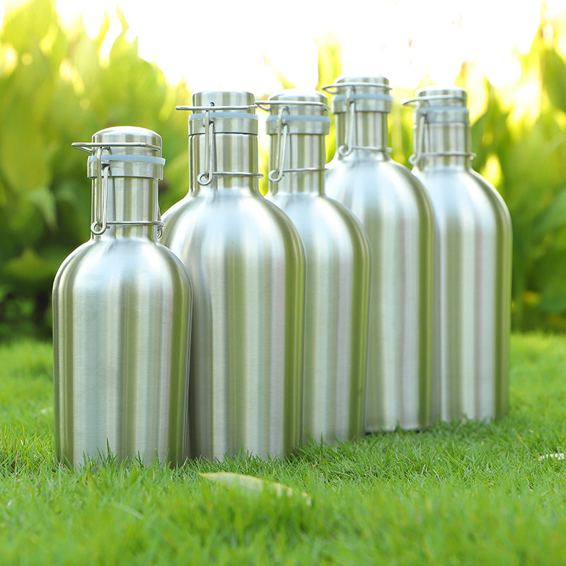Stabile Edelstahlflasche mit Bügelverschluss – 4 Größen & Varianten - ExploreZone