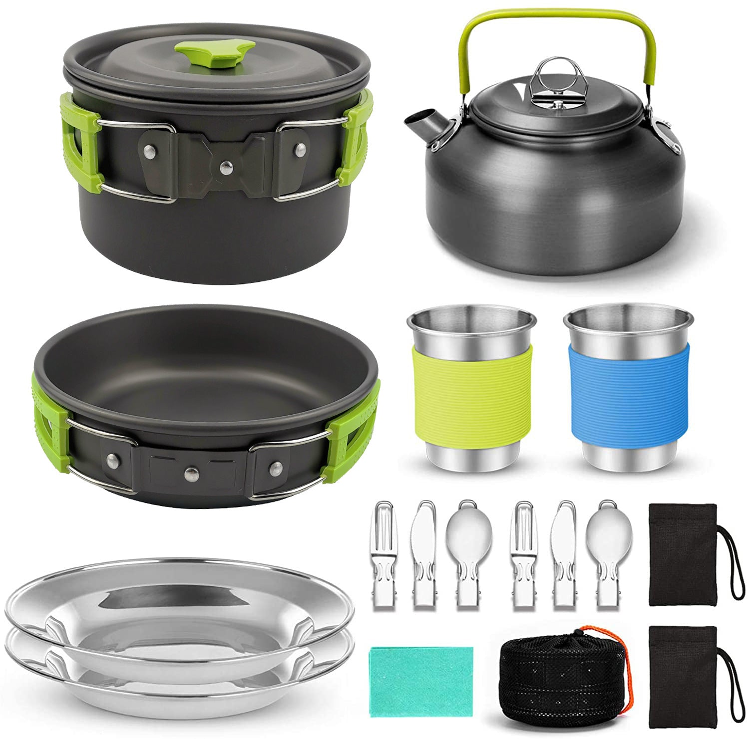 Camping Kochgeschirr Set M für 2-3 Personen - ExploreZone