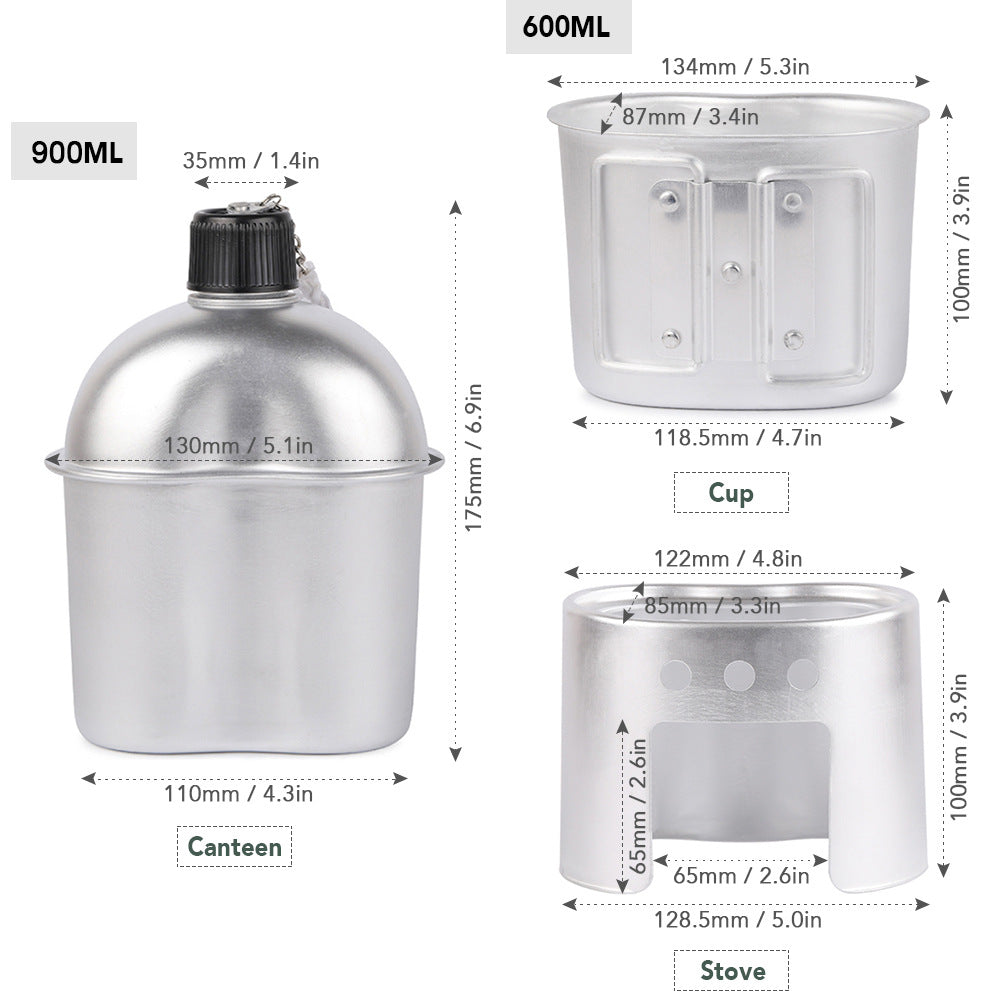 Outdoor Feldflaschen-Set – Wasserflasche mit Tasse & Hülle - ExploreZone