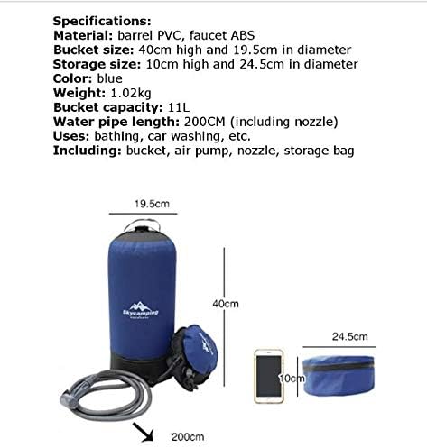 Faltbare Outdoor-Duschtasche mit Luftpumpe – 11 L Campingdusche - ExploreZone