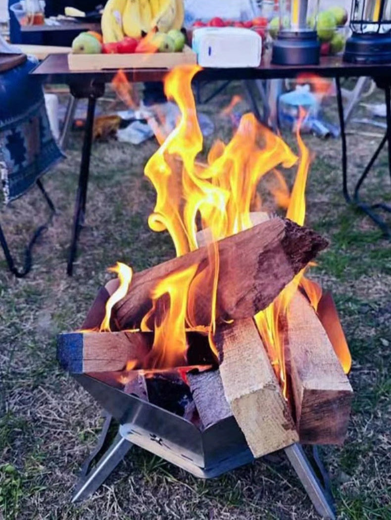 Faltbarer Feuerschale – Outdoor-Setup für Pfanne & Platte (45 cm) - ExploreZone