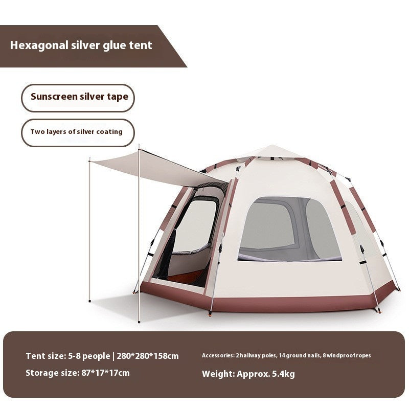 Hexagon-Zelt für Camping & Festivals – Wasserdicht & windgeschützt - ExploreZone