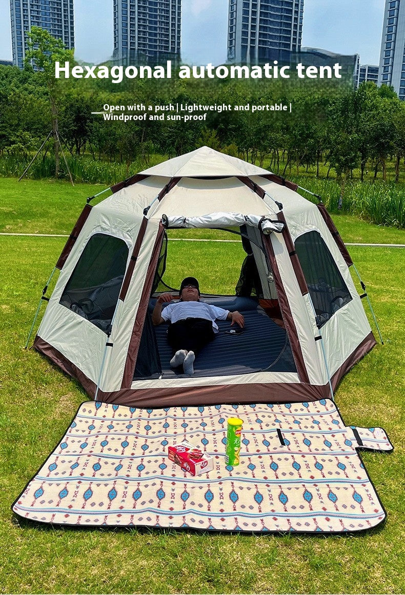Hexagon-Zelt für Camping & Festivals – Wasserdicht & windgeschützt - ExploreZone