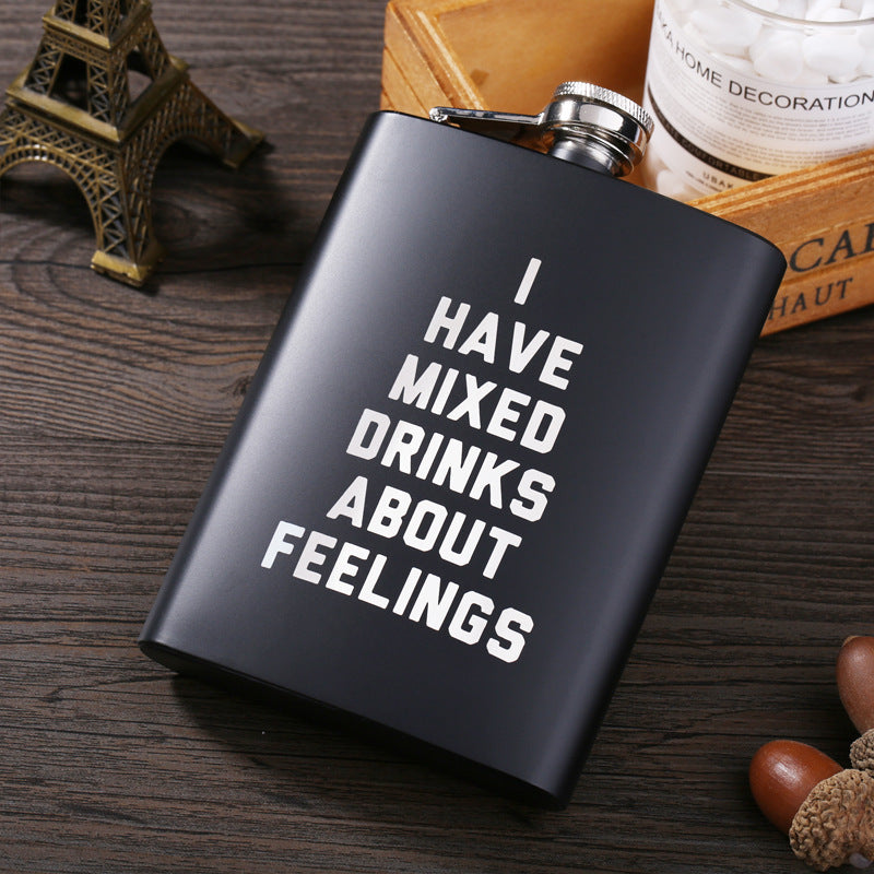 Schwarzer Flachmann mit Spruch – 170 ml – Geschenkidee - ExploreZone