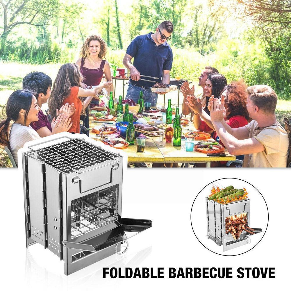 Kleiner faltbarer Campinggrill aus Edelstahl – ideal für 1–2 Personen - ExploreZone