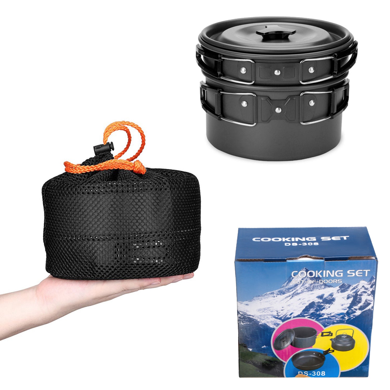 Camping Kochgeschirr Set M für 2-3 Personen - ExploreZone