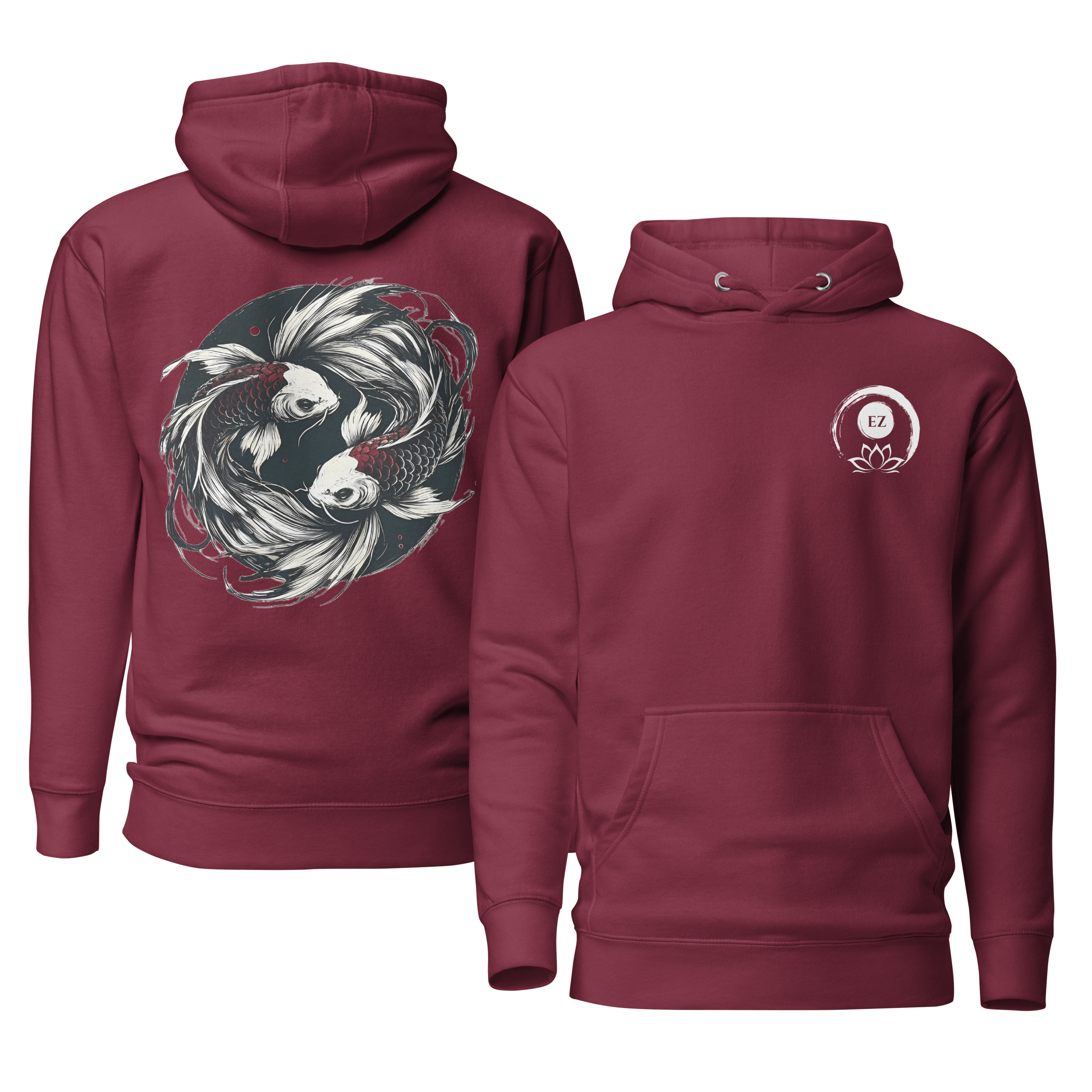Koi Spirit Unisex Kapuzenpullover - Symbol für Kraft & Ruhe