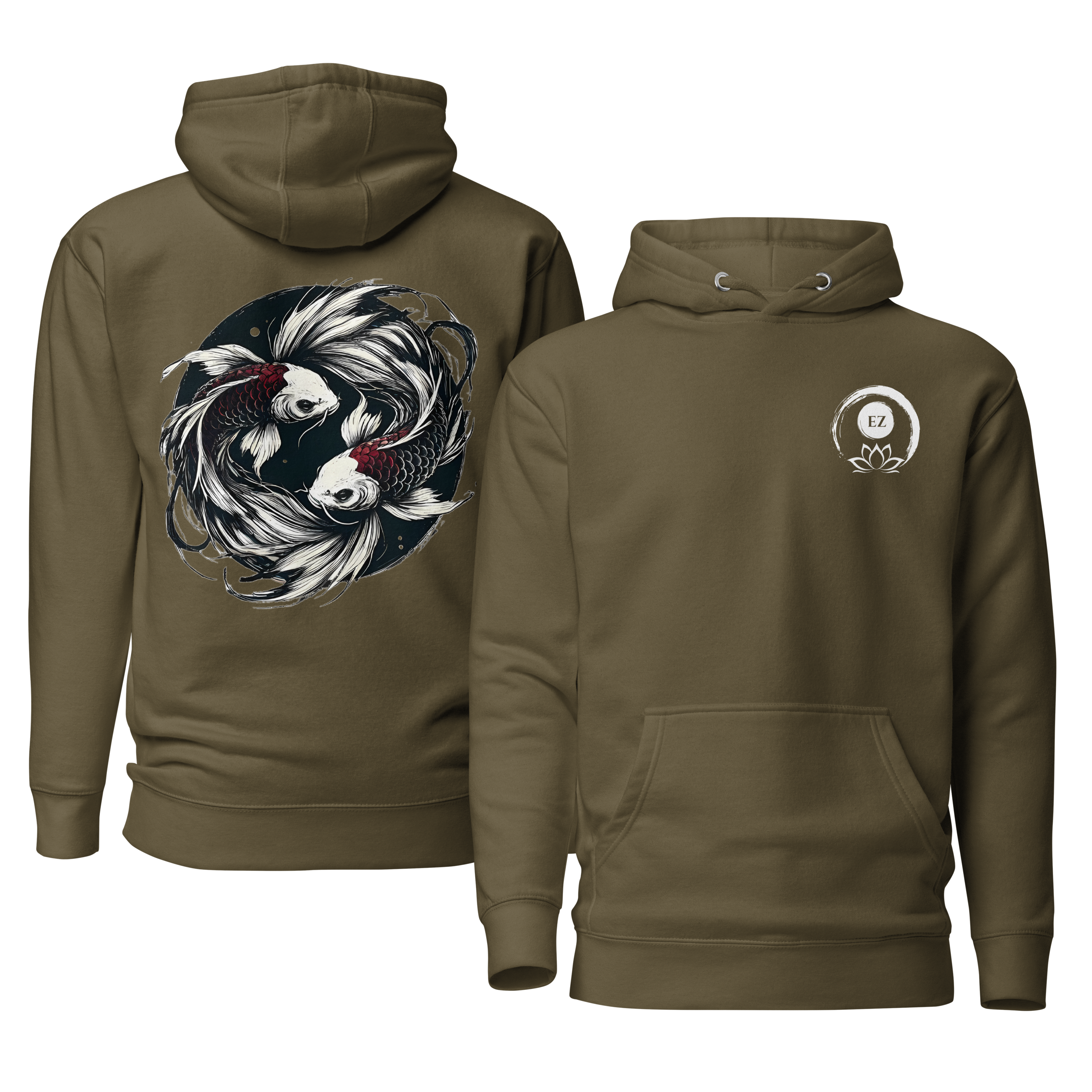 Koi Spirit Unisex Kapuzenpullover - Symbol für Kraft & Ruhe