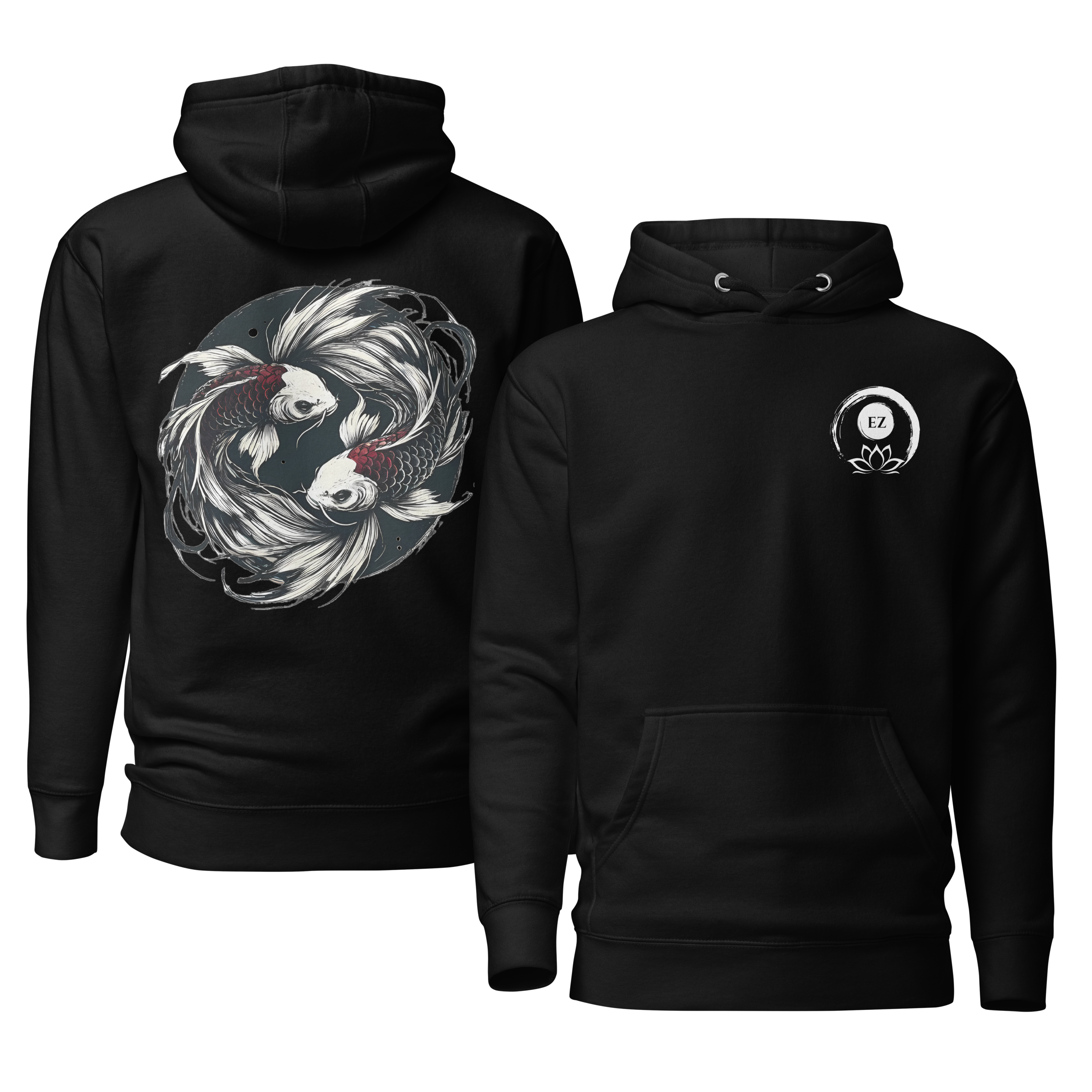 Koi Spirit Unisex Kapuzenpullover - Symbol für Kraft & Ruhe