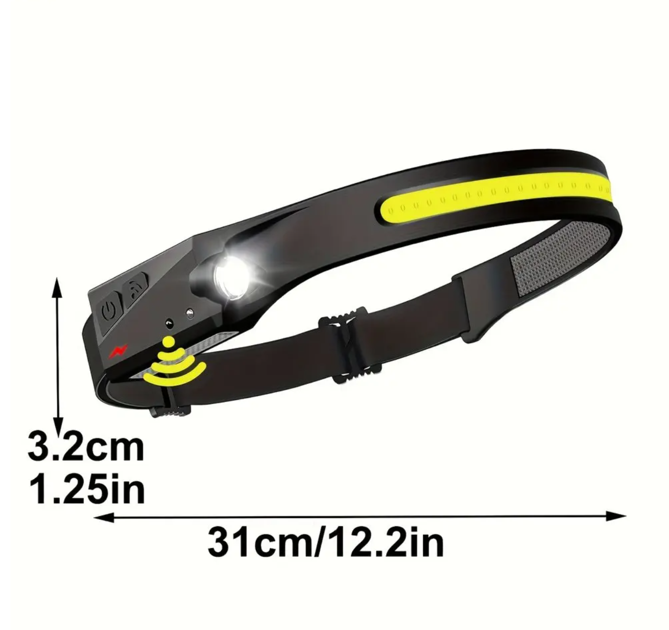 LED-Stirnlampe mit Sensor – 230° Weitwinkel, USB, 5 Modi - ExploreZone