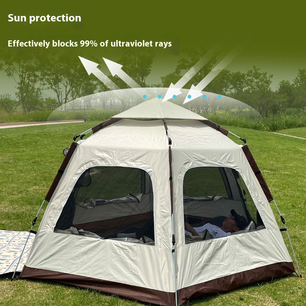 Hexagon-Zelt für Camping & Festivals – Wasserdicht & windgeschützt - ExploreZone