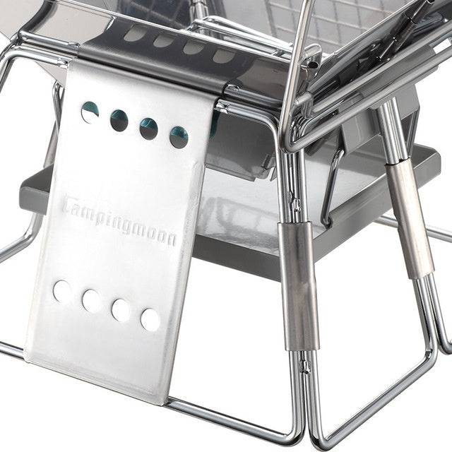 Campingmoon Edelstahl-Grill – Kompakter Faltgrill für unterwegs (19x19 cm) - ExploreZone