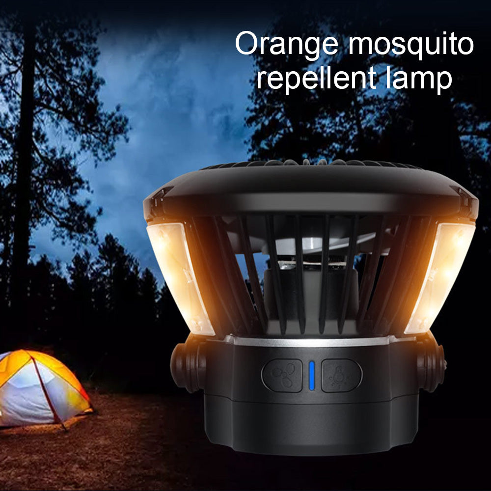 Campingventilator mit LED Licht & Akku – 4 Stufen, solarfähig - ExploreZone