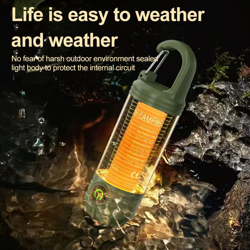 Kompakte Campinglampe mit Nachtlicht & Signallicht – USB-C, wiederaufladbar - ExploreZone