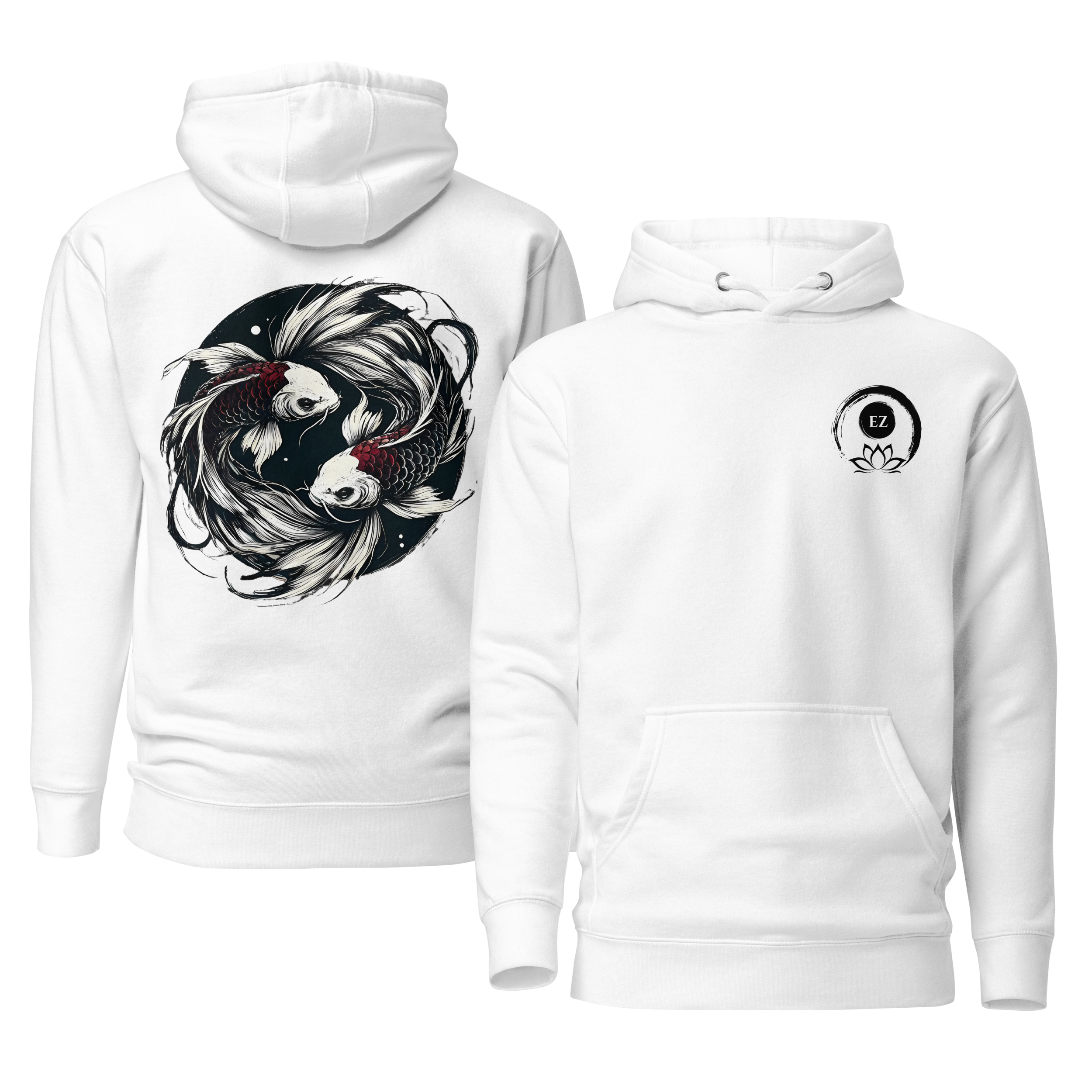 Koi Spirit Unisex Kapuzenpullover - Symbol für Kraft & Ruhe